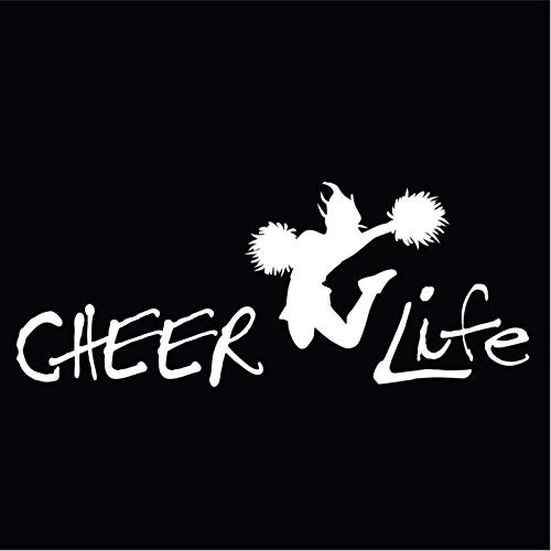 Cheer Life Vinyl Decal Sticker | Cars Trucks Vans SUVs Walls Cups Laptops | 7 Inch Decal | White | KCD2764