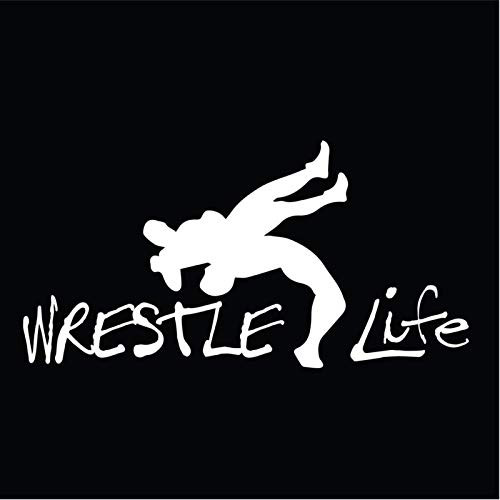 Wrestle Life Vinyl Decal Sticker | Cars Trucks Vans SUVs Walls Cups Laptops | 7 Inch Decal | White | KCD2801