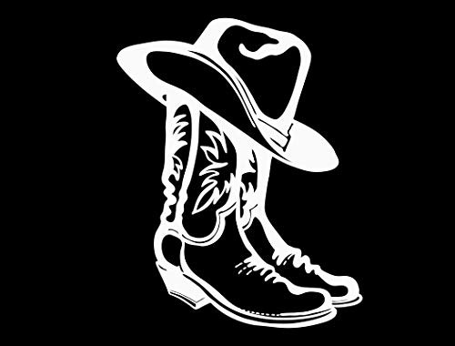 Cowboy Boots and Cowboy Hat NOK Decal Vinyl Sticker |Cars Trucks Vans Walls Laptop|White|7.5 x 5.5 in|NOK1080 Cowboy Boots and Cowboy Hat NOK Decal Vinyl Sticker |Cars Trucks Vans Walls Laptop|White|7.5 x 5.5 in|NOK1080