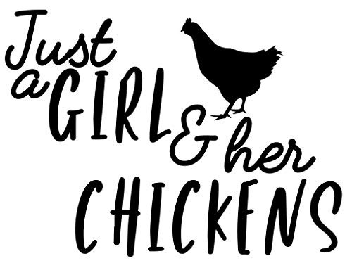 Just A Girl and Her Chickens Funny NOK Decal Vinyl Sticker |Cars Trucks Vans Walls Laptop|Black|5.5 x 4.0 in|NOK123 Just A Girl and Her Chickens Funny NOK Decal Vinyl Sticker |Cars Trucks Vans Walls Laptop|Black|5.5 x 4.0 in|NOK123