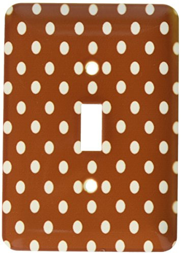 3dRose lsp_35548_1 Polka Dot Print Single Toggle Switch, Brown/White/Green