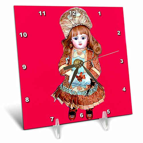 3dRose LLC Bru Doll on Pink Desk Clock, 6 by 6-Inch 3dRose LLC Bru Doll on Pink Desk Clock, 6 by 6-Inch