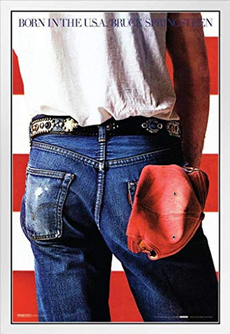 Pyramid America Bruce Springsteen Born in The USA White Wood Framed Poster 14x20 Pyramid America Bruce Springsteen Born in The USA White Wood Framed Poster 14x20