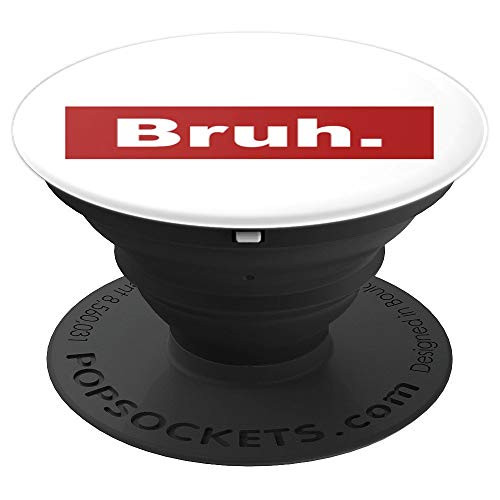 Bruh Funny Meme Red and White Logo Teen Boys Gifts PopSockets Grip and Stand for Phones and Tablets