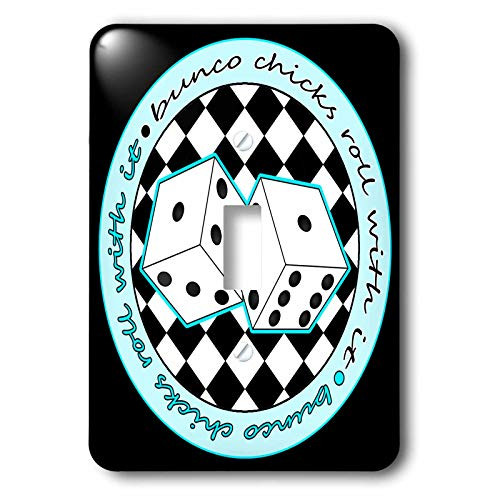3dRose lsp_28496_1 Bunco Chicks Roll With It Blue and Black Toggle Switch