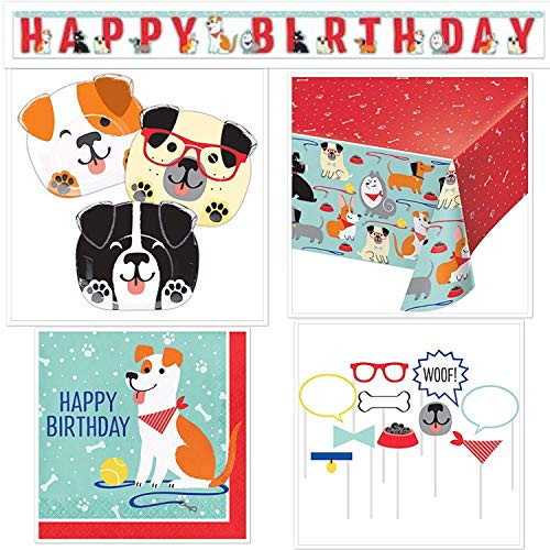 Olive Occasions Dog Theme Birthday Party Kit 16 Plates, 16 Napkins, Table Cover, Photo Props, Birthday Banner, Grandma Olive's Recipe Olive Occasions Dog Theme Birthday Party Kit 16 Plates, 16 Napkins, Table Cover, Photo Props, Birthday Banner, Grandma Olive's Recipe