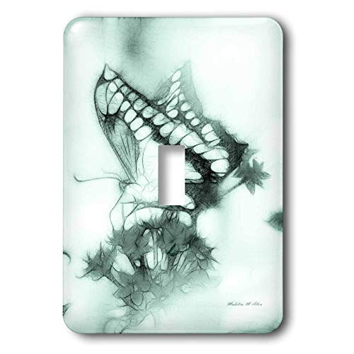 3dRose lsp_11756_1 Butterfly A green Single Toggle Switch