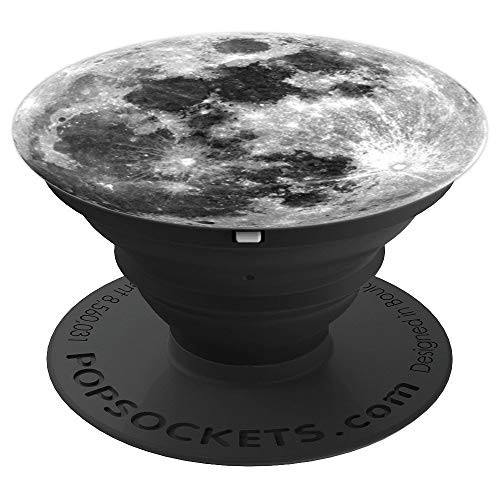 Moon Space: Full Moon Lunar Grey Phone Holder Knob PopSockets Grip and Stand for Phones and Tablets