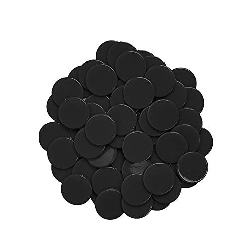 100 Pieces counters Counting Chips Plastic Round Markers 1Inch Opaque Plastic Learning Counters Mini Poker Chips Game Tokens for Bingo Chips (Black, 0.9 inch)