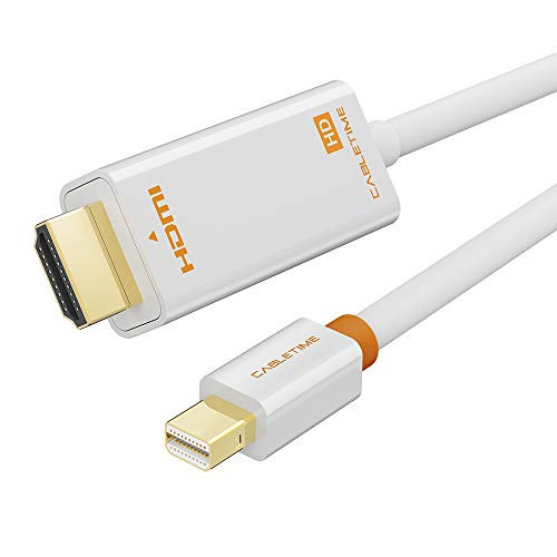 Mini DisplayPort to HDMI Cable 1080P 10 FT CABLETIME Thunderbolt to HDMI Adapter, Gold-Plated Cord Converter for MacBook Air/Pro, Surface Pro/Dock, Monitor, Projector and More, White(10Feet/3M) Mini DisplayPort to HDMI Cable 1080P 10 FT CABLETIME Thunderbolt to HDMI Adapter, Gold-Plated Cord Converter for MacBook Air/Pro, Surface Pro/Dock, Monitor, Projector and More, White(10Feet/3M)