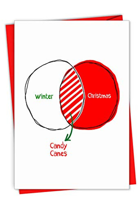 Candy Canes - Humorous Merry Christmas Card with Envelope (4.63 x 6.75 Inch) - Holiday Pie Chart, Xmas Greeting Card - Red and White Holiday Stationery Notecard C7127XSG Candy Canes - Humorous Merry Christmas Card with Envelope (4.63 x 6.75 Inch) - Holiday Pie Chart, Xmas Greeting Card - Red and White Holiday Stationery Notecard C7127XSG