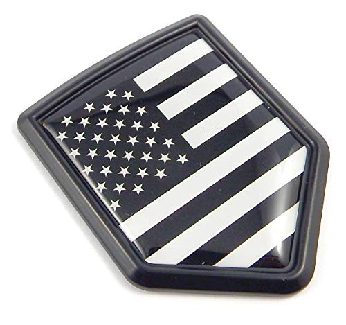 USA Black American Flag Black Shield Emblem Car Bike Decal Crest