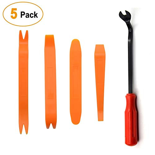 Car Trim Removal Tool Kit Auto Trim Removal Tool Kit, Car Panel Door Audio Trim Removal Tool Kit, Auto Clip Fastener Remover Pry Tool Set Audio Dashboard Dismantle, 5 Pcs