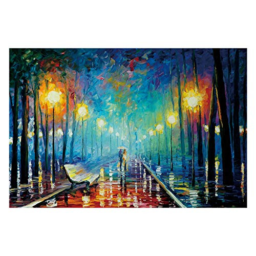 Caremoo Jigsaw Puzzle 1000 Pieces for Adults - Rainy Night Walk - Wooden Jigsaw Puzzle for Adults Teens Puzzle Game Toy Gift