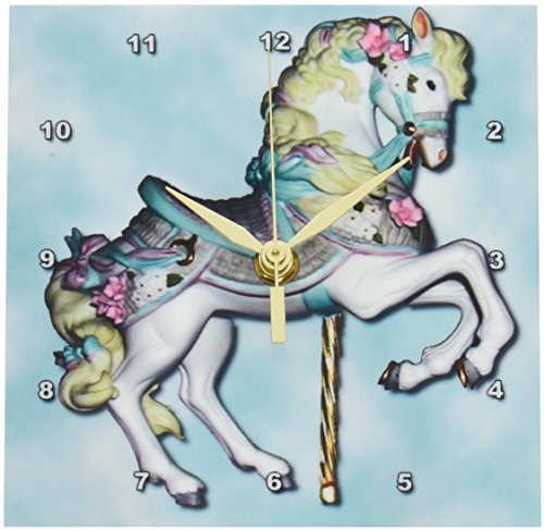 3dRose LLC Carousel Horse in Blue Desk Clock, 6 by 6-Inch 3dRose LLC Carousel Horse in Blue Desk Clock, 6 by 6-Inch