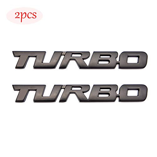 CARRUN 2pcs 3D TURBO Emblem Car Side Fender Rear Trunk Metal Badge Decals (Black) CARRUN 2pcs 3D TURBO Emblem Car Side Fender Rear Trunk Metal Badge Decals (Black)