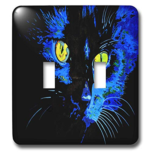 3dRose LLC lsp_19310_2 Cat Black Double Toggle Switch