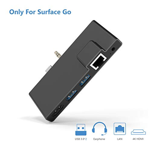 Cateck Surface Go Docking Station, USB C Hub HDMI Adapter 5 in 1 Type C Hub with 1000M RJ45 Ethernet, 4K USB C to HDMI, 2 USB 3.0 Ports, Audio/Mic Output(Headset) for Microsoft Surface Go