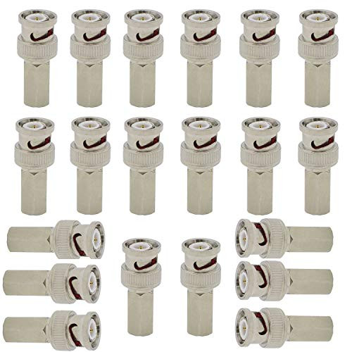 CCTV BNC Twist On Connector RG6 Coax Cable Adapter Connector for Security Camera-20 Pcs