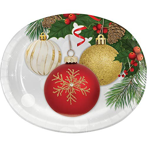 Creative Converting Ornament Elegance Oval Plates, 10" x 12", Multi-color