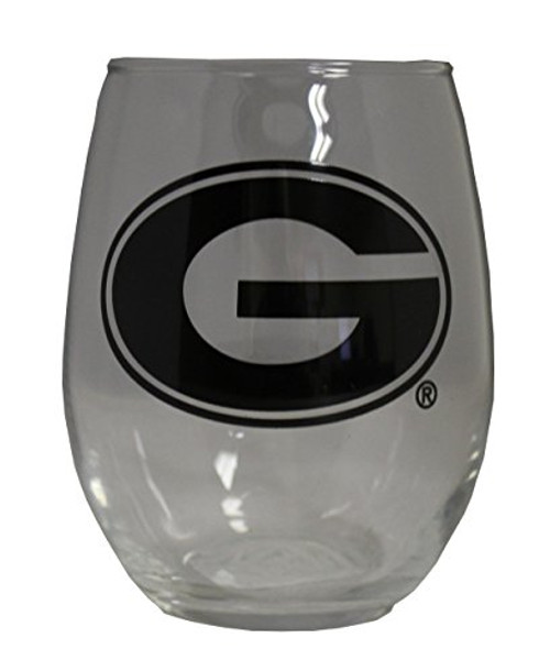 Nordic Promos NCAA Georgia Bulldogs 15 oz Stemless Wine Glass with Black Team Logo Nordic Promos NCAA Georgia Bulldogs 15 oz Stemless Wine Glass with Black Team Logo