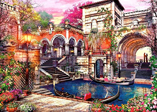 Dream Puzzle Couple Gondola Boat Large Paper Puzzle 1000 Pieces Jigsaw Puzzle Kids Adult