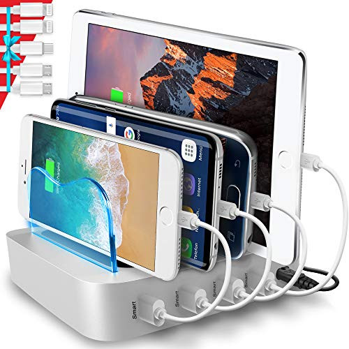 Poweroni USB Charging Station Dock - 4-Port - Fast Charge Docking Station for Multiple Devices - Multi Device Charger Organizer - Compatible with Apple iPad iPhone and Android Cell Phone and Tablet Poweroni USB Charging Station Dock - 4-Port - Fast Charge Docking Station for Multiple Devices - Multi Device Charger Organizer - Compatible with Apple iPad iPhone and Android Cell Phone and Tablet