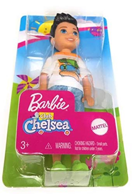 Barbie Club Chelsea Boy Doll (6-inch Brunette) Wearing Skateboard Graphic Shirt and Shorts, for 3 to 7 Year Olds