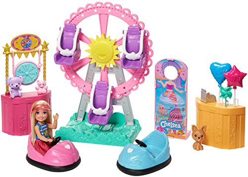 Barbie Club Chelsea Doll and Carnival Playset, 6-inch Blonde Wearing Fashion and Accessories, with Ferris Wheel, Bumper Cars, Puppy and More, Gift for 3 to 7 Year Olds Barbie Club Chelsea Doll and Carnival Playset, 6-inch Blonde Wearing Fashion and Accessories, with Ferris Wheel, Bumper Cars, Puppy and More, Gift for 3 to 7 Year Olds