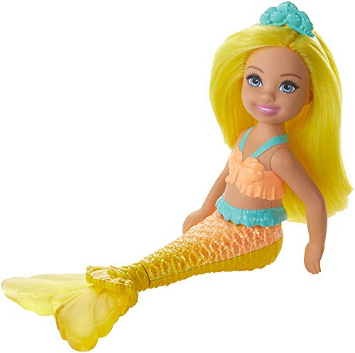 Barbie Dreamtopia Chelsea Mermaid Doll, 6.5-inch with Yellow Hair and Tail Barbie Dreamtopia Chelsea Mermaid Doll, 6.5-inch with Yellow Hair and Tail