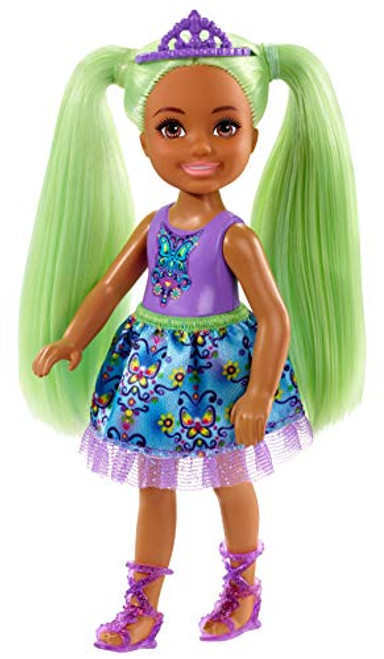 Barbie Dreamtopia Chelsea Sprite Doll, 7-inch, with Green Hair Wearing Fashion and Accessories, Multi (GJJ95) Barbie Dreamtopia Chelsea Sprite Doll, 7-inch, with Green Hair Wearing Fashion and Accessories, Multi (GJJ95)