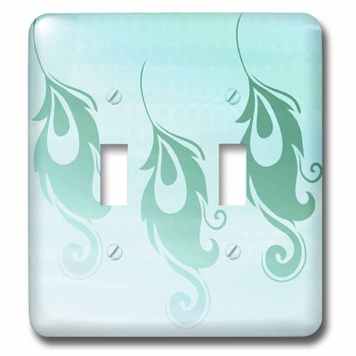 3dRose lsp_192797_2 Chic Teal Green Peacock Feathers Toggle switch