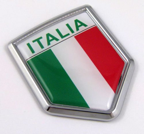 Car Chrome Decals CBSHD101A Italia Italy Italian Flag Car Chrome Emblem Decal 3D Sticker