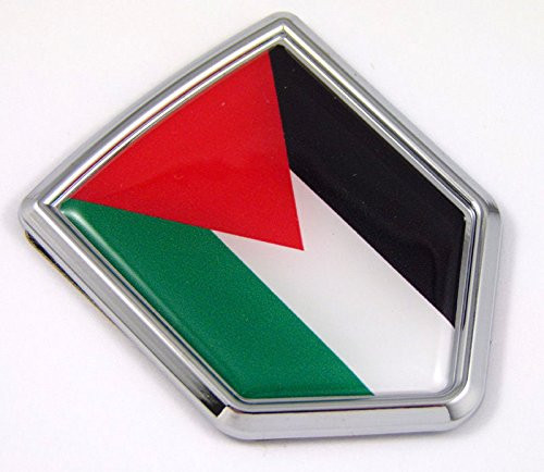 Palestine, Palestinian Flag Chrome Emblem Car Decal Sticker Bike Crest Badge
