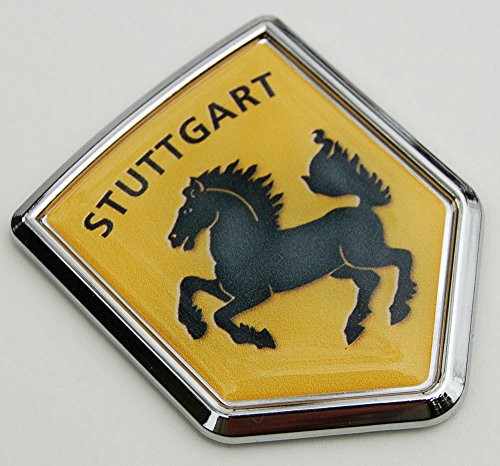 Stuttgart Horse Flag Car Chrome Emblem German 3D Decal Sticker Stuttgart Horse Flag Car Chrome Emblem German 3D Decal Sticker