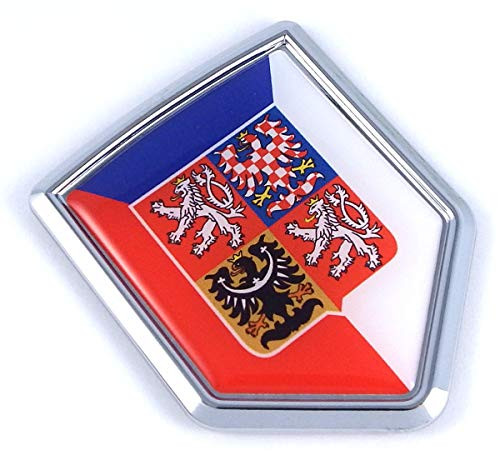Czech Republic Flag Car Chrome Emblem 3D Decal Bumper Sticker
