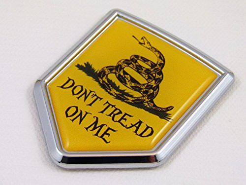 Don't Tread on me Shield Flag Car Chrome Emblem Decal Bumper Sticker