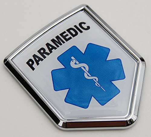 Paramedic Paramedics EMS Flag Car Chrome Emblem 3D Decal Bumper Sticker