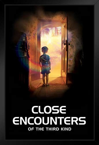 Close Encounters of The Third Kind Boy in Doorway Movie Black Wood Framed Art Poster 14x20