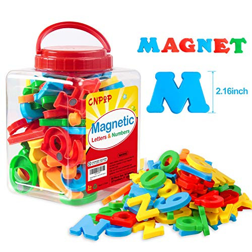 King-Size Alphabet Magnetic Letters and Numbers Toy for Toddlers Kids Child Spelling Learning Counting, Educational 80 PCS Magnetic Letters, 26 PCS Uppercase and 26 PCS Lowercase ABC Magnets