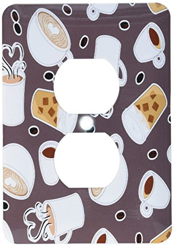 3dRose lsp_172131_6 Coffee Lover Pattern Brown Light Switch Cover