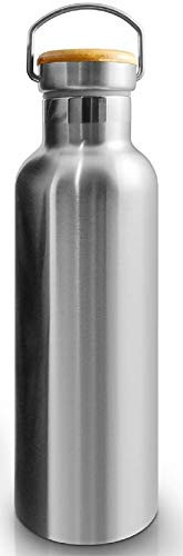 Thermos Coffee Travel Mug Water Bottle - Double Wall Vacuum Insulated Stainless Steel Hydro Sports Wide Mouth Hot and Cold Flask (True color, 750 ml)