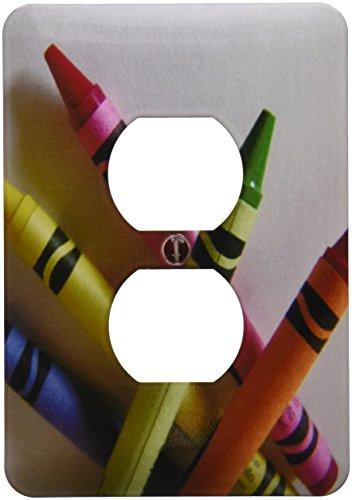 3dRose lsp_7925_6 Color Me Crayons 2 Plug Outlet Cover, Multicolor