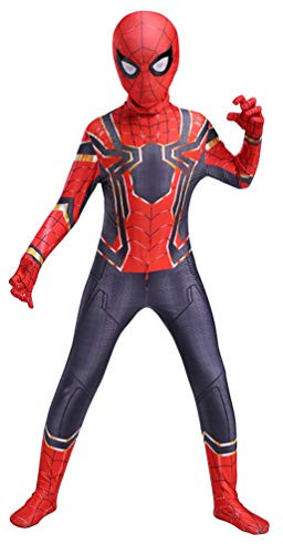Ugoccam Superhero Bodysuit Kids Zentai Suit Halloween Costumes Red/Navy