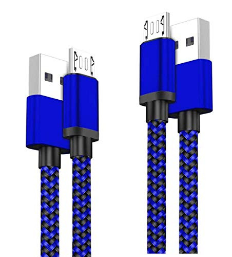 Micro USB Cable, 6FT Android Charger Cable Fast Charging Cord 2Pack Extra Long Charging Cables Nylon Charger Cord for Samsung Galaxy S7 S6 S5 J7 J7V J5 J3 J3V Note 5, LG K40, Moto G5, PS4, Tablet
