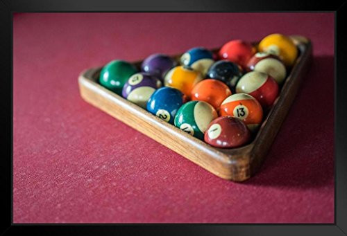 Colorful Vintage Billiard Balls Photo Black Wood Framed Art Poster 20x14 Colorful Vintage Billiard Balls Photo Black Wood Framed Art Poster 20x14