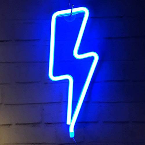 XIYUNTE Blue Neon Light Lightning Bolt Led Neon Sign Wall Light Battery and USB Operated Neon Lights Blue Lightning Neon Signs Light up for The Home,Kids Room,Bar,Party,Christmas,Wedding XIYUNTE Blue Neon Light Lightning Bolt Led Neon Sign Wall Light Battery and USB Operated Neon Lights Blue Lightning Neon Signs Light up for The Home,Kids Room,Bar,Party,Christmas,Wedding