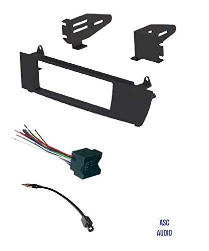 ASC Car Stereo Install Dash Kit, Wire Harness, and Antenna Adapter to Install and Aftermarket Single Din Radio for 2004 2005 2006 2007 2008 2009 2010 BMW X3
