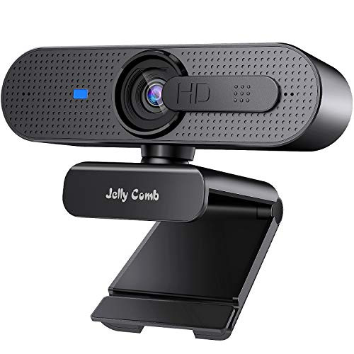 1080P Webcam with Privacy Shutter, Jelly Comb HD Autofocus Webcam, Computer Web Camera with Mic for Streaming, Skype, Video Calling, Conferencing, Recording