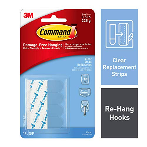 Command 6-packages of Clear Refill Strips, Re-Hang Indoor Clear Hooks (17024CLR-ES)